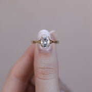 0.84 CT-1.91 CT Oval Cut Solitaire Moissanite Engagement Ring - Barbara Maison 