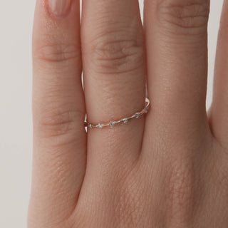 0.07 Dainty Moissanite Wedding Band