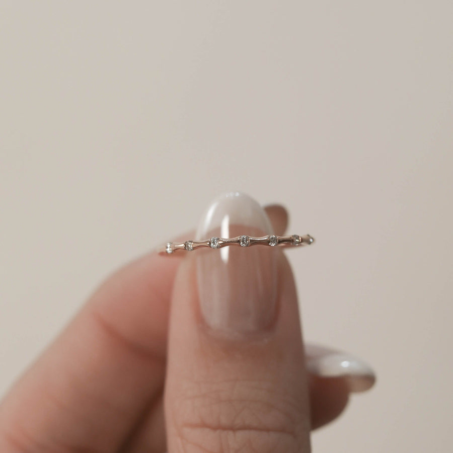 0.07 Dainty Moissanite Wedding Band