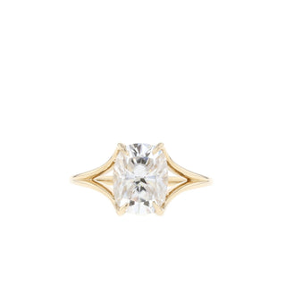 2.15 CT Cushion Solitaire & Split Shank Moissanite Engagement Ring - Barbara Maison 