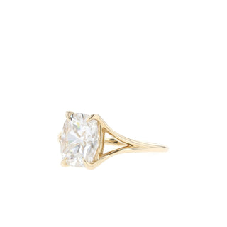 2.15 CT Cushion Solitaire & Split Shank Moissanite Engagement Ring - Barbara Maison 