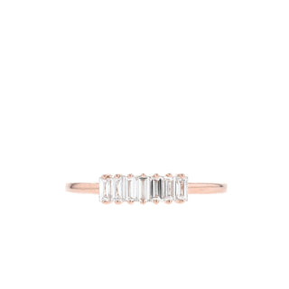 0.42 TCW Baguette 7 Stone Moissanite Wedding Band - Barbara Maison 