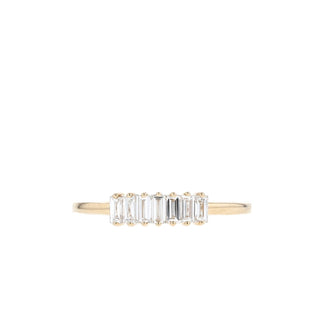 0.42 TCW Baguette 7 Stone Moissanite Wedding Band - Barbara Maison 