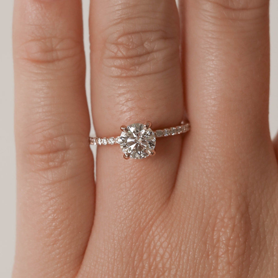 0.68 CT-1.35 CT Round Cut Solitaire Moissanite Engagement Ring - Barbara Maison 