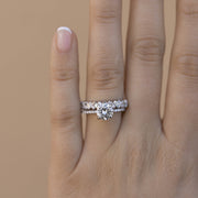 0.44 CTW Baguette and Round Alternative Moissanite Wedding Band - Barbara Maison 