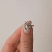 1.91 CT Oval Halo Style Moissanite Engagement Ring - Barbara Maison 
