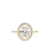 0.84 CT-2.72 CT Oval Cut Halo Moissanite Engagement Ring - Barbara Maison 