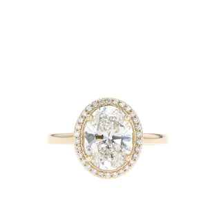 0.84 CT-2.72 CT Oval Cut Halo Moissanite Engagement Ring - Barbara Maison 