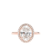 0.84 CT-2.72 CT Oval Cut Halo Moissanite Engagement Ring - Barbara Maison 