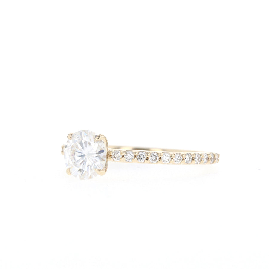 0.68 CT-1.35 CT Round Cut Solitaire Moissanite Engagement Ring - Barbara Maison 