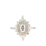 0.43 CT Oval Cluster Halo Moissanite Engagement Ring - Barbara Maison 