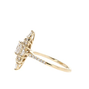 0.43 CT Oval Cluster Halo Moissanite Engagement Ring - Barbara Maison 