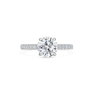 1.5 ct Round F- VVS1 Diamond Pave Moissanite Engagement Ring