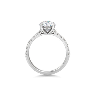 1.5 ct Round F- VVS1 Diamond Pave Moissanite Engagement Ring