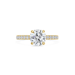 1.5 ct Round F- VVS1 Diamond Pave Moissanite Engagement Ring