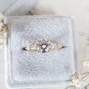 1.0 CT Round Cut Three Stone E/VVS2 Lab Grown Diamond Engagement Ring - Barbara Maison 