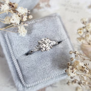 1.0 CT Round Cut Three Stone E/VS1 Lab Grown Diamond Engagement Ring - Barbara Maison 