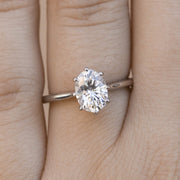 1.33 CT Oval Cut Solitaire Moissanite Engagement Ring - Barbara Maison 