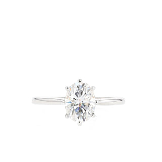 1.33 CT Oval Cut Solitaire Moissanite Engagement Ring - Barbara Maison 