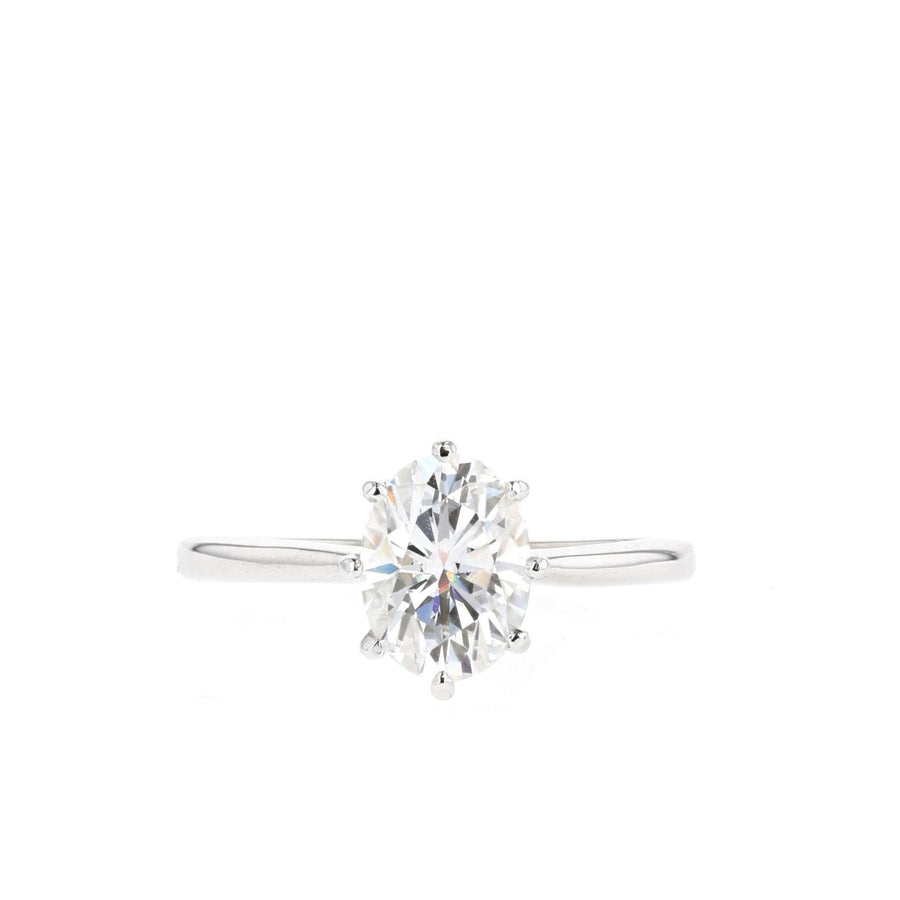 1.33 CT Oval Cut Solitaire Moissanite Engagement Ring - Barbara Maison 