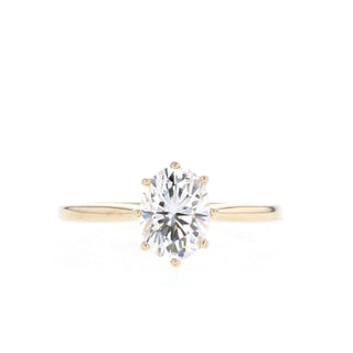 1.33 CT Oval Cut Solitaire Moissanite Engagement Ring - Barbara Maison 