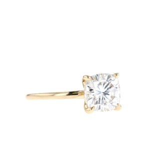 0.75 CT-2.54 CT Cushion Cut Solitaire Moissanite Engagement Ring - Barbara Maison 