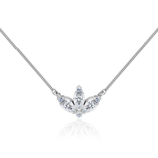 0.32 TCW Round & Marquise Moissanite Diamond Petal Style Necklace - Barbara Maison 