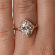 0.84 CT-1.33 CT Oval Cut Vintage Moissanite Engagement Ring - Barbara Maison 