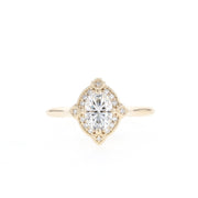 0.84 CT-1.33 CT Oval Cut Vintage Moissanite Engagement Ring - Barbara Maison 