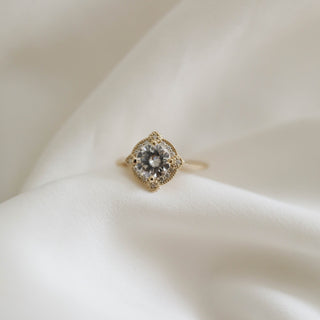 0.88 CT Round Cut Vintage Moissanite Engagement Ring - Barbara Maison 