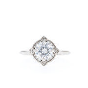 0.88 CT Round Cut Vintage Moissanite Engagement Ring - Barbara Maison 