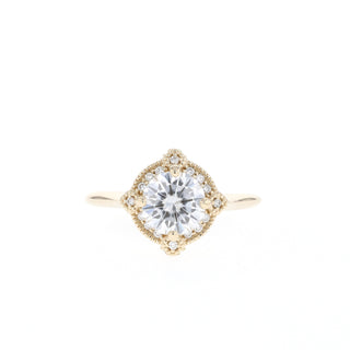 0.88 CT Round Cut Vintage Moissanite Engagement Ring - Barbara Maison 