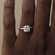 0.75 CT-2.54 CT Cushion Cut Solitaire Moissanite Engagement Ring - Barbara Maison 