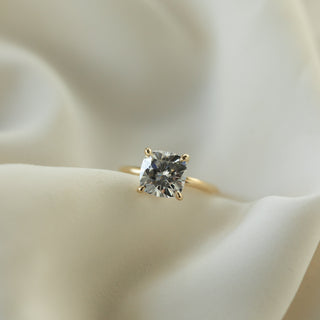 0.75 CT-2.54 CT Cushion Cut Solitaire Moissanite Engagement Ring - Barbara Maison 