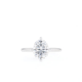 0.84 CT-1.91 CT Oval Cut Solitaire Moissanite Engagement Ring - Barbara Maison 