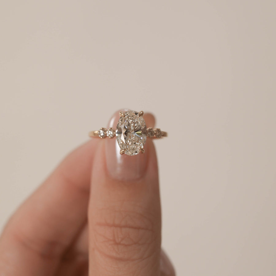 2.72 CT Oval Solitaire Style Moissanite Engagement Ring - Barbara Maison 