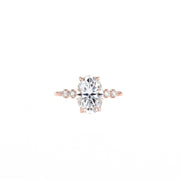 2.72 CT Oval Solitaire Style Moissanite Engagement Ring - Barbara Maison 