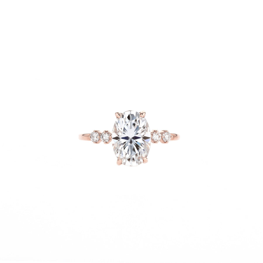 2.72 CT Oval Solitaire Style Moissanite Engagement Ring - Barbara Maison 