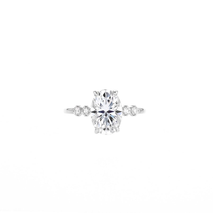 2.72 CT Oval Solitaire Style Moissanite Engagement Ring - Barbara Maison 