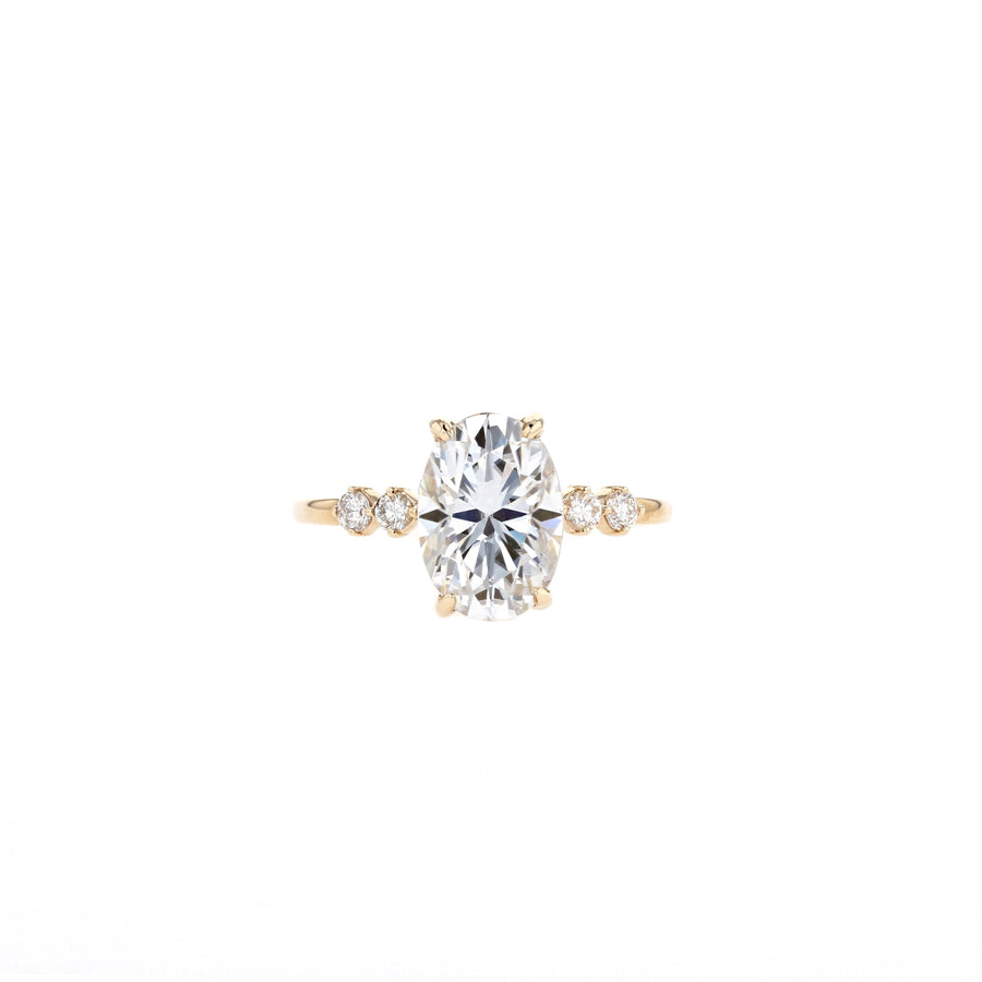 2.72 CT Oval Solitaire Style Moissanite Engagement Ring - Barbara Maison 
