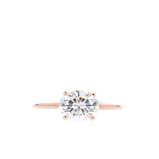 0.84 CT Oval Solitaire Moissanite Engagement Ring - Barbara Maison 