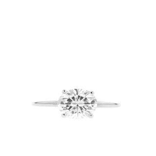 0.84 CT Oval Solitaire Moissanite Engagement Ring - Barbara Maison 