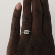 0.84 CT Oval Solitaire Moissanite Engagement Ring - Barbara Maison 