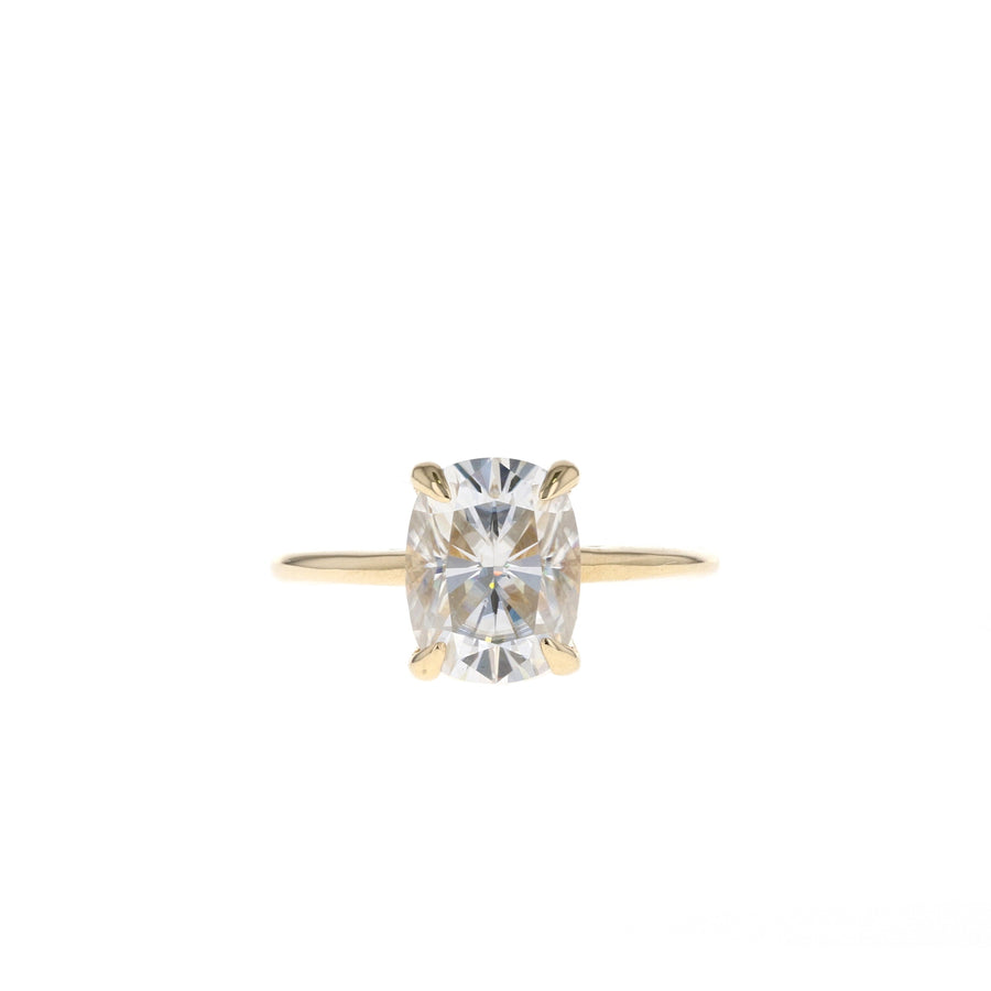 1.00 CT-3.35 CT Cushion Cushion Solitaire Moissanite Engagement Ring - Barbara Maison 