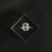 1.00 CT-3.35 CT Cushion Cushion Solitaire Moissanite Engagement Ring - Barbara Maison 