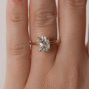 1.00 CT-3.35 CT Cushion Cushion Solitaire Moissanite Engagement Ring - Barbara Maison 