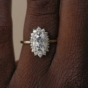 1.91 CT Oval Cluster Halo Style Moissanite Engagement Ring - Barbara Maison 