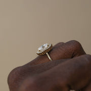 1.91 CT Oval Cluster Halo Style Moissanite Engagement Ring - Barbara Maison 