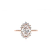 1.91 CT Oval Cluster Halo Style Moissanite Engagement Ring - Barbara Maison 