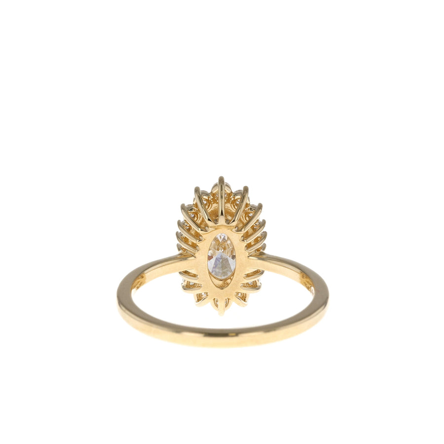 1.91 CT Oval Cluster Halo Style Moissanite Engagement Ring - Barbara Maison 